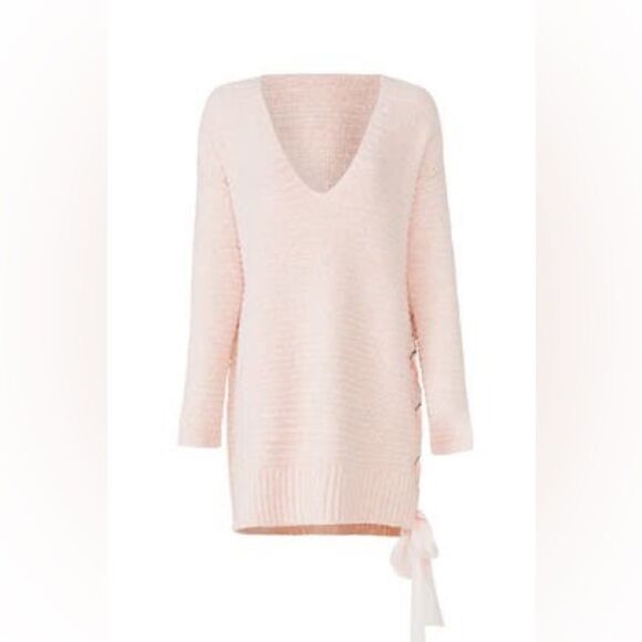 Free People Heart It Lace Up V-Neck Sweater Dress - Picture 4 of 11